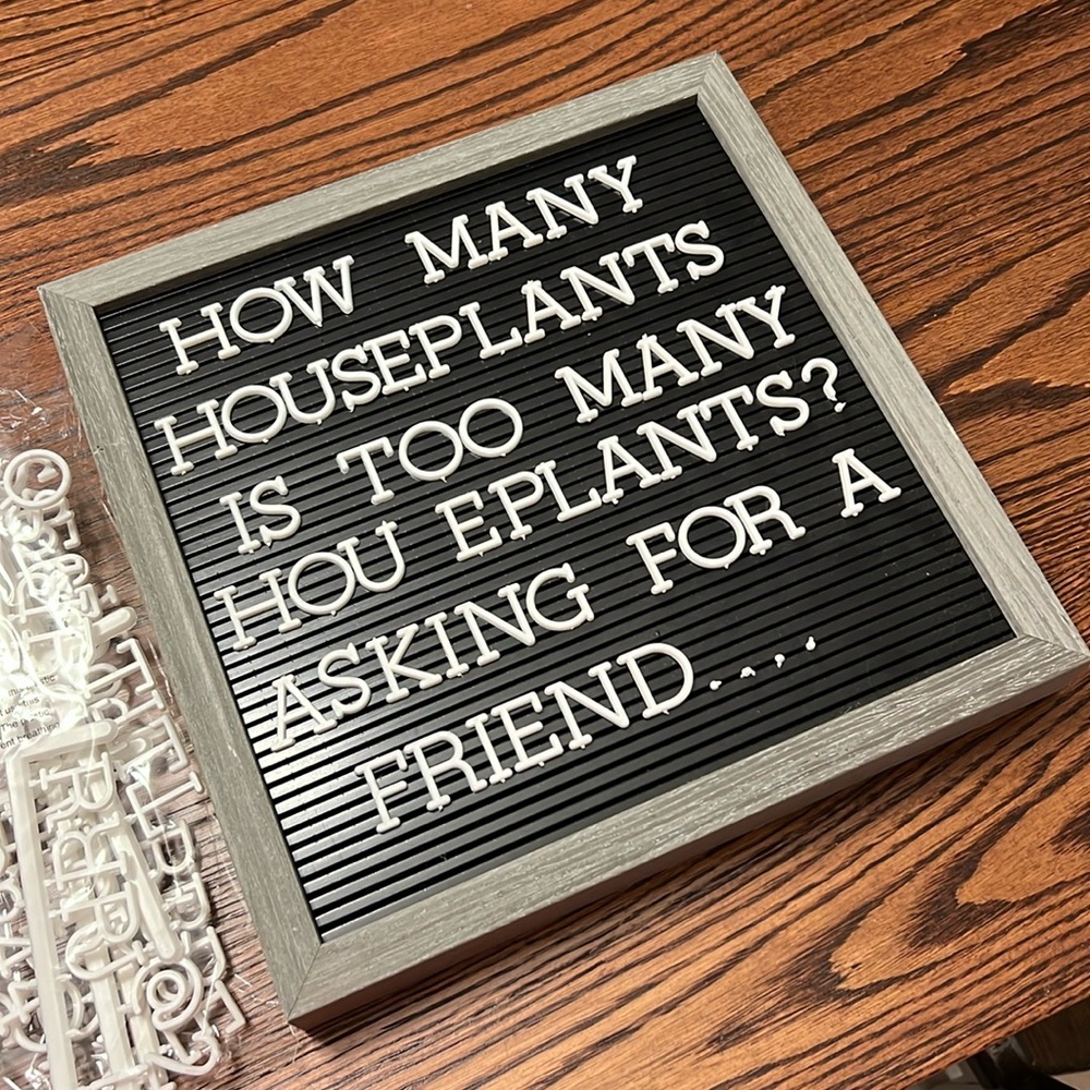 Letter board gray and black with white letters